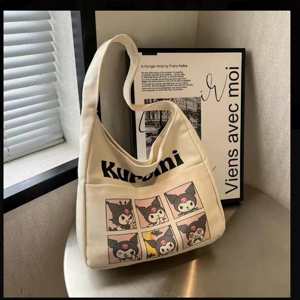 Kuromi canvas shoulder bag